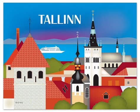 Tallinn Skyline Print Tallinn Wall Art Tallinn Estonia - Etsy