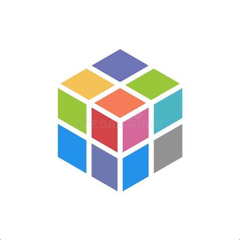 Cube Logo Design Icon Vector Illustration. Colorful Stock Vector ...