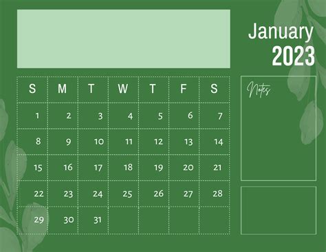 Pretty January 2023 Calendar in PSD, Illustrator, Word - Download ...