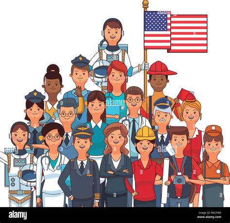 american labor day cartoon Stock Vector Image & Art - Alamy