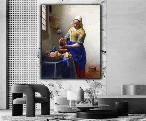 Johannes Vermeer the Milkmaid 1660 Canvas Print Wall Art,vermeer ...