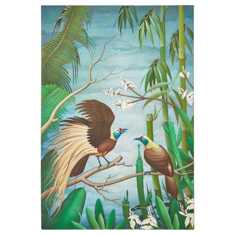 Bird of Paradise Midcentury Acrylic Painting by Letterman at 1stDibs ...