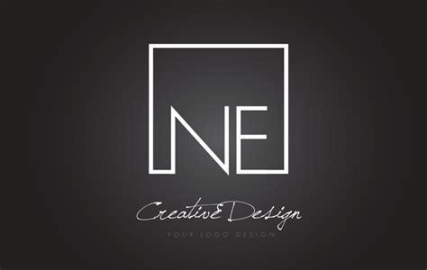 NE Square Frame Letter Logo Design with Black and White Colors. 4900870 ...