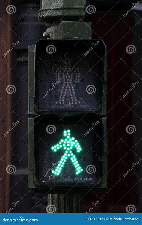 Pedestrian Crossing Lights and Traffic Lights, Green Stock Image ...