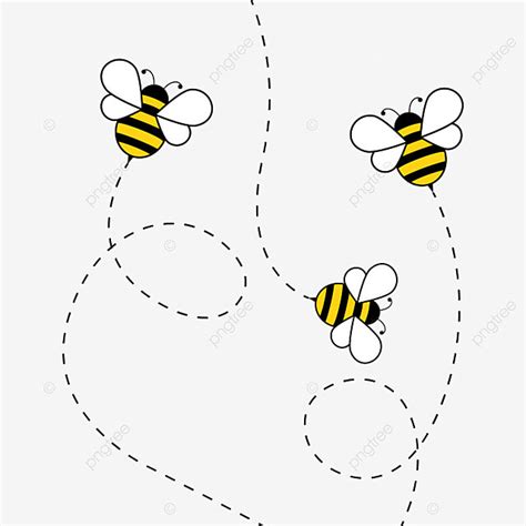 Flying Bee Vector Design Images, Flying Bees With Line Path, Bee ...