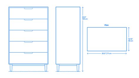 Raleigh Tall Dresser Dimensions & Drawings | Dimensions.Guide