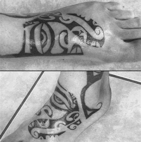 40 Tribal Foot Tattoos for Men