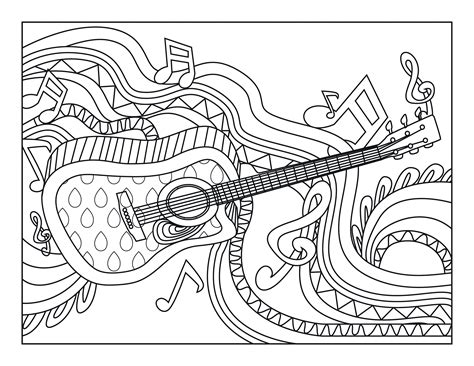 Free Printable Guitar Coloring Pages - FREE PRINTABLE TEMPLATES