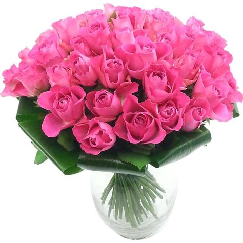 Luxury 50 Pink Roses Fresh Flower Bouquet | Collection of Beautiful Pink Roses Hand Arranged by ...