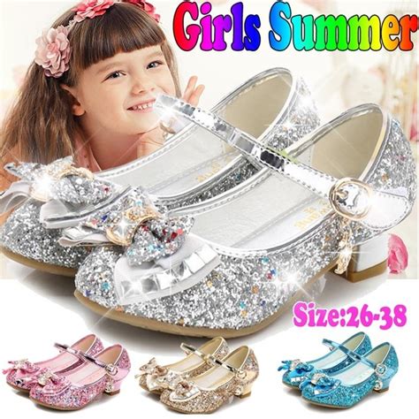 Buy Size 26-38 Princess Leather Sandal Baby Kids Girls High Heels ...