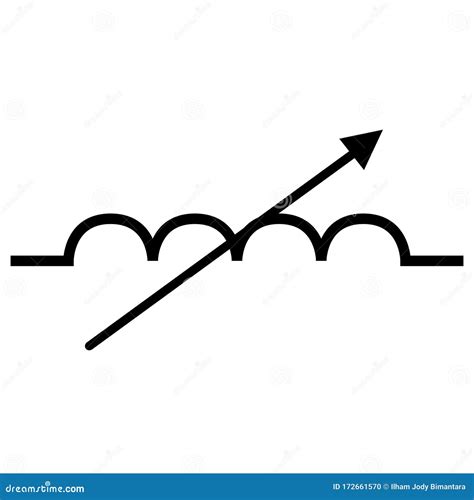 Variable Inductor Component Symbol For Circuit DesignVariable Resistor International Symbol For ...