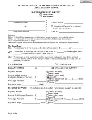 Fillable Online U: CIRCUIT CLERK uniform order - LaSalle County Circuit Clerk Fax Email Print ...