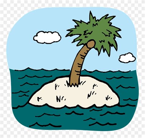 Desert Isle Black White Line Art 555px 75 - Clipart Of Islands - Free Transparent PNG Clipart ...