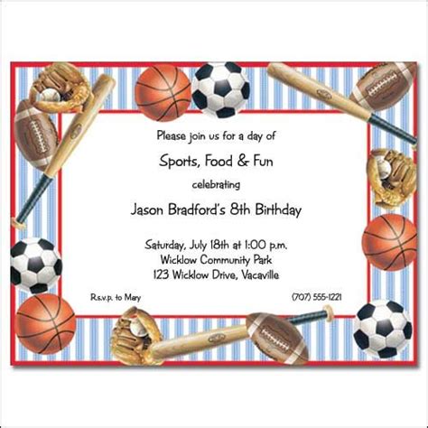 Cool Sports Birthday Invitations Ideas | Sports invitations, Sports birthday invitations, Sports ...