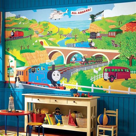 Thomas & Friends XL Wallpaper Mural 10.5' x 6' | Decoracion bebe ...