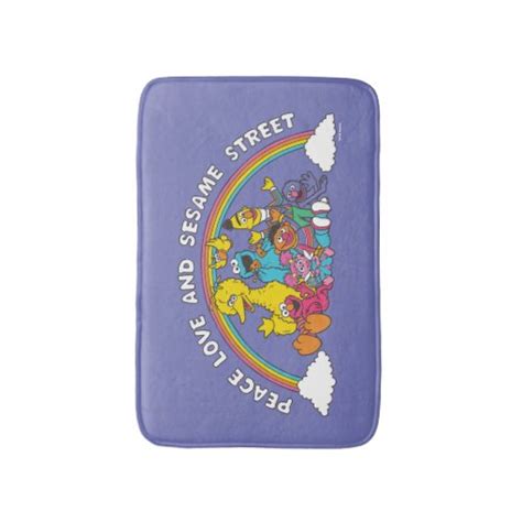 Peace, Love and Sesame Street Bath Mat | Zazzle