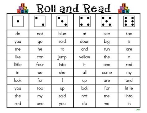 Roll and Read Sight Words.pdf - Google Drive | Learning sight words, Sight word reading, Sight ...