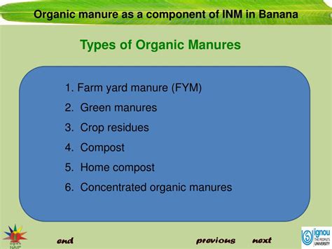 PPT - Organic manure as a component of INM in Banana PowerPoint Presentation - ID:1040496