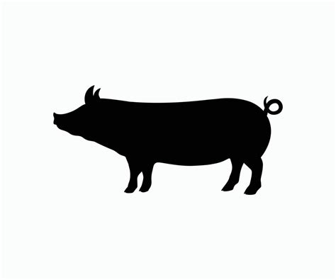 Silhouette Pig Icon Vector. Pig Isolated Black Silhouette Pig Stock ...