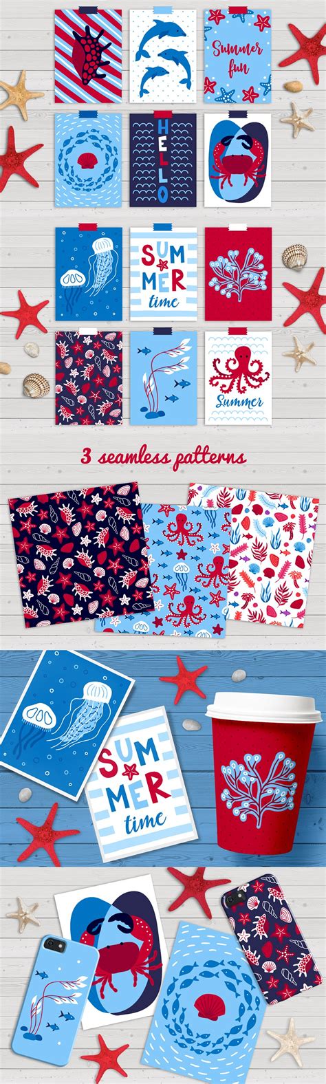 12 Ocean Cards + Bonus Patterns: Ocean Themed Greetings Cards