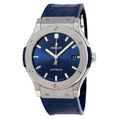 Hublot Classic Fusion Blue Sunray Dial Titanium Automatic Men's Watch ...