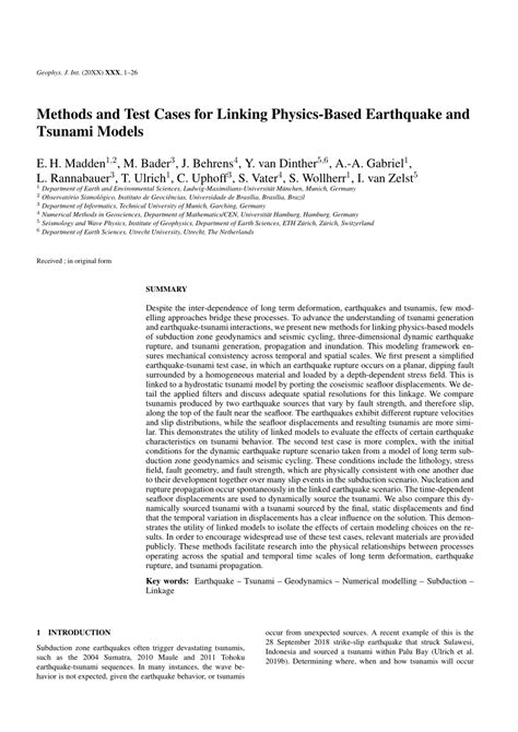 (PDF) A dynamic rupture simulation of a megathrust earthquake ...