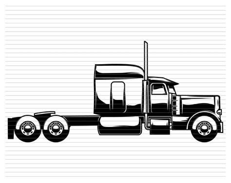 Truck Side View Svg Semi Truck Svg Truck Clipart Tractor Truck 18 ...