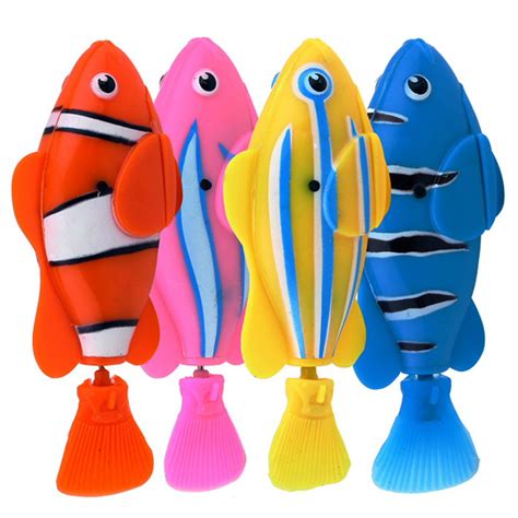 4 Pcs/lot Free Shipping Robofish Activated Battery Powered Robo Fish Toy Childen Kids Robotic ...