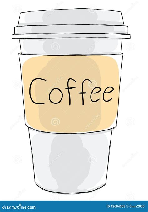 Coffee cup take away stock illustration. Illustration of beige - 42694303
