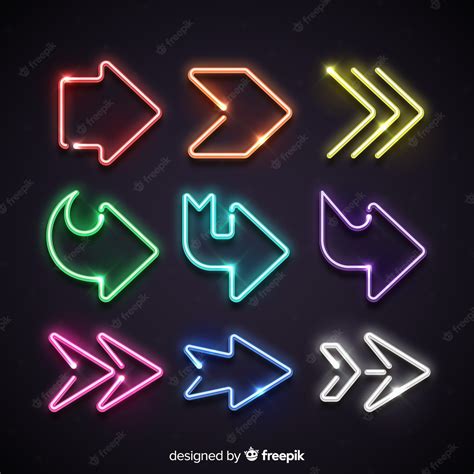 Free Vector | Colorful neon arrow collection