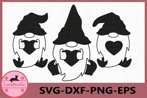 Gnome silhouette SVG, Gnome Valentines Day (436849) | Cut Files | Design Bundles