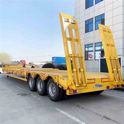 Heavy Duty 3 Axle 80 Ton Low Bed Truck Trailer for Sale in Rwanda