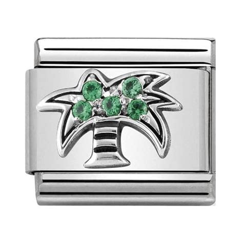 Nomination Classic Silver & Green CZ Palm Tree Charm 330304/26