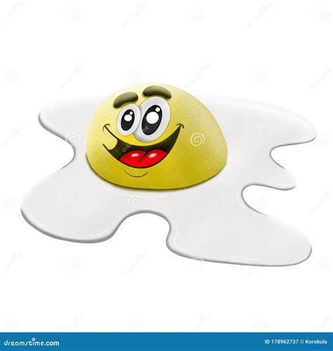 Cartoon Character Scrambled Eggs On White Background, Illustration ...