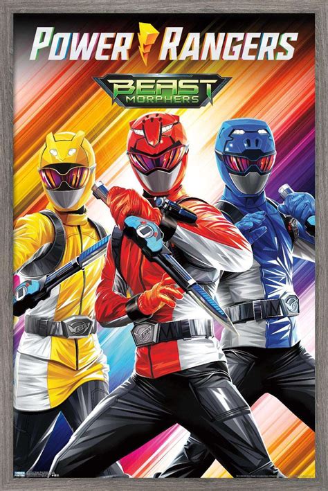 Power Rangers: Beast Morphers - Group Wall Poster, 22.375" x 34", Framed - Walmart.com