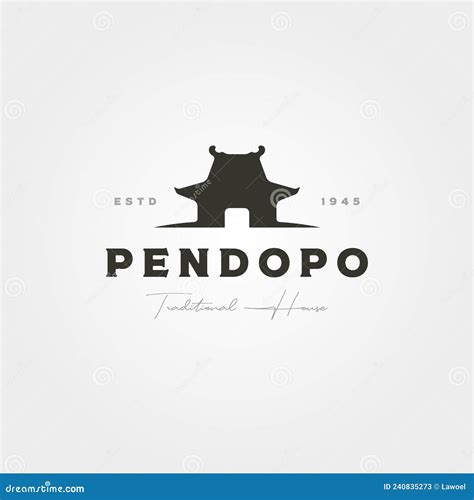 Pendopo Traditional House of Java Logo Vector Vintage Symbol Illustration Design Stock Vector ...