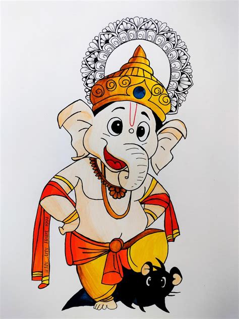 Cute Baal Ganesha | Ganesh art paintings, Doodle art designs, Book art drawings