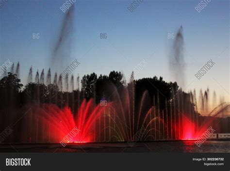 Glowing Fountain Night Image & Photo (Free Trial) | Bigstock