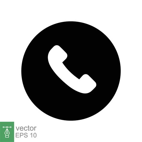 Call phone icon. Simple flat style. Phone in circle, telephone, handset ...