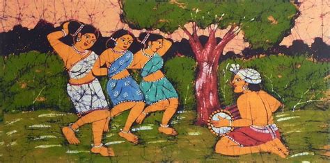 Santhal Dancers - Batik Painting | Batik painting, Indian folk art, Traditional dance