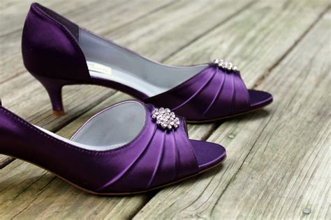 Purple Wedding Shoes low heel SALE size 8 -- 1.75 inch heel - Aubergine ...