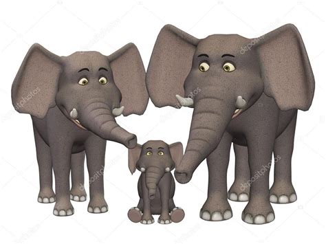 Elephant Herd Cartoon