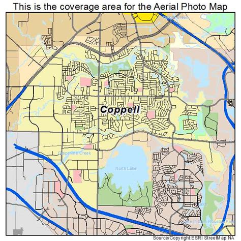 Aerial Photography Map of Coppell, TX Texas