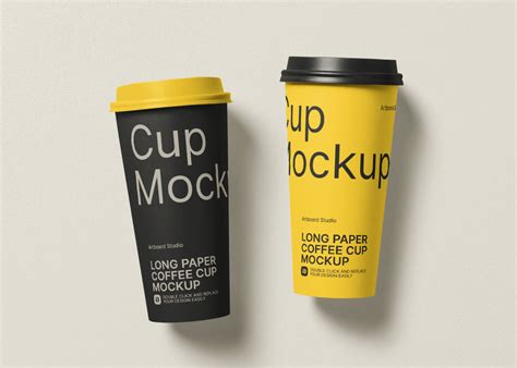 Coffee Paper Cup Mockup With Cap — Mockup Zone