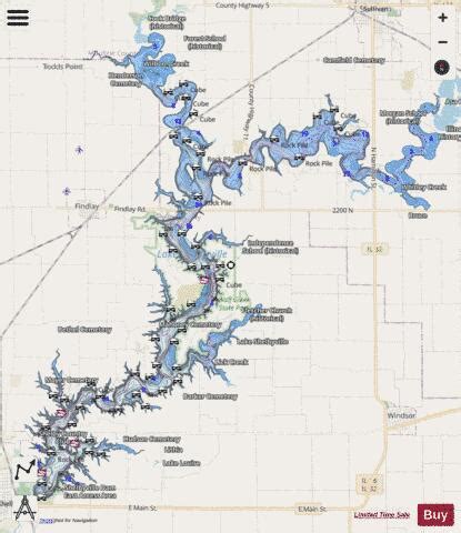 Lake Shelbyville Fishing Map | Nautical Charts App