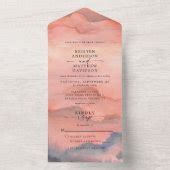 Mountain Sunset Watercolor Wedding All In One Invitation | Zazzle