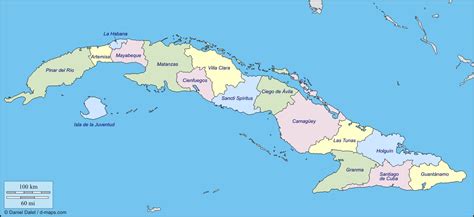 Mapa físico de cuba