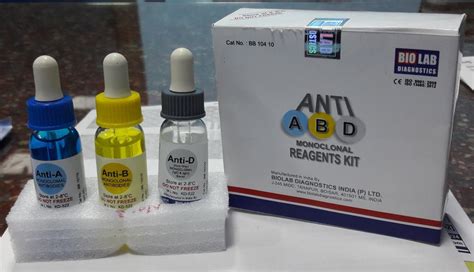 Blood Group Test Kit Biolab, For Hospital at Rs 824/piece in Mumbai | ID: 22864583233