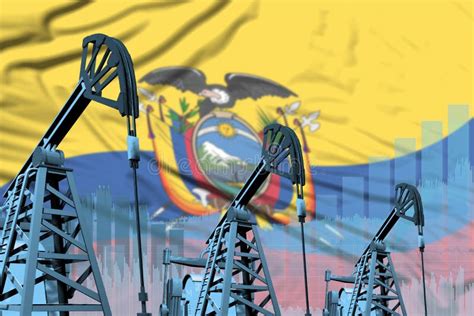 Industrial Illustration of Oil Wells - Ecuador Oil Industry Concept on ...