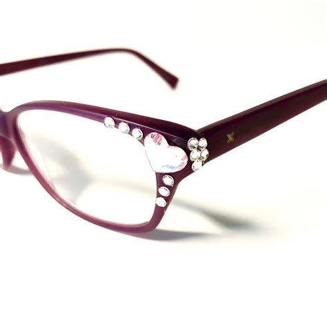 Women's Reading Glasses Matte Purple With Swarovski - Etsy